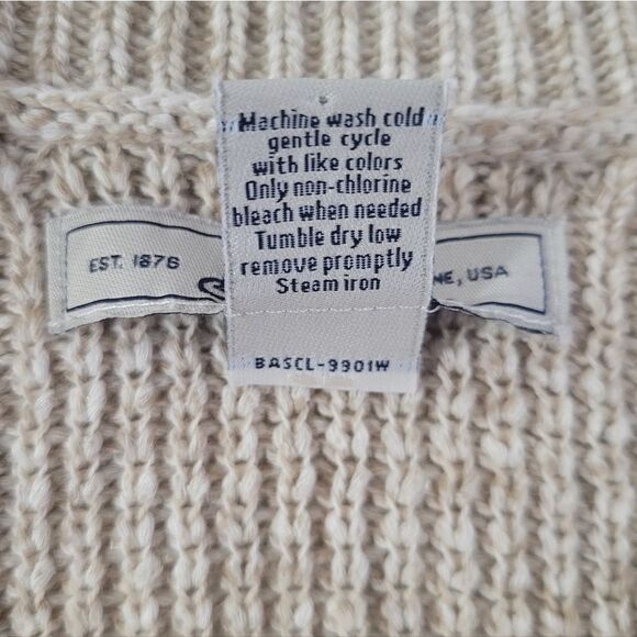 G.H. Bass Women’s Oatmeal Cotton Crewneck Long Sleeve Pullover Sweater - Picture 9 of 11